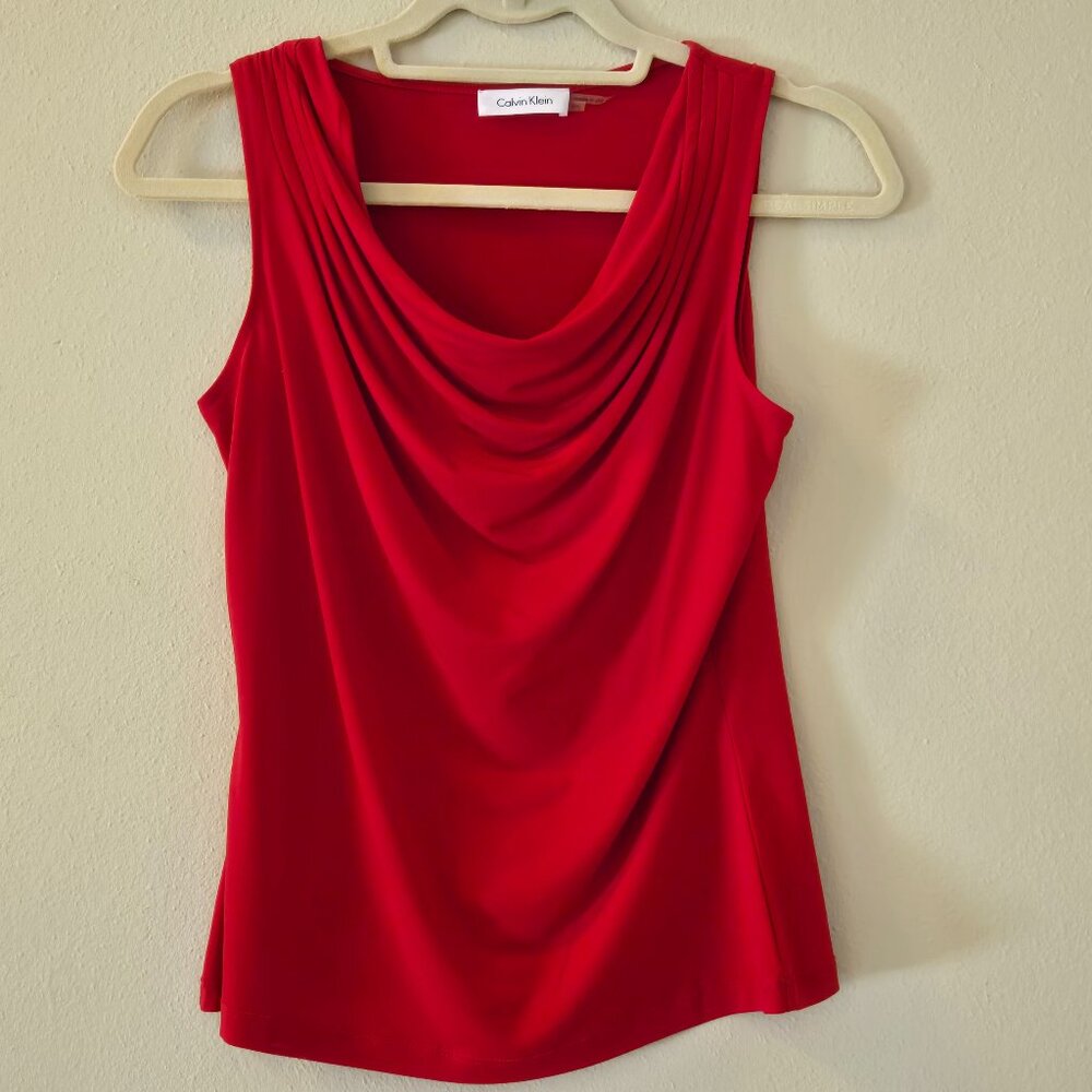 Calvin Klein Petite Sleeveless Cowl Neck Tank